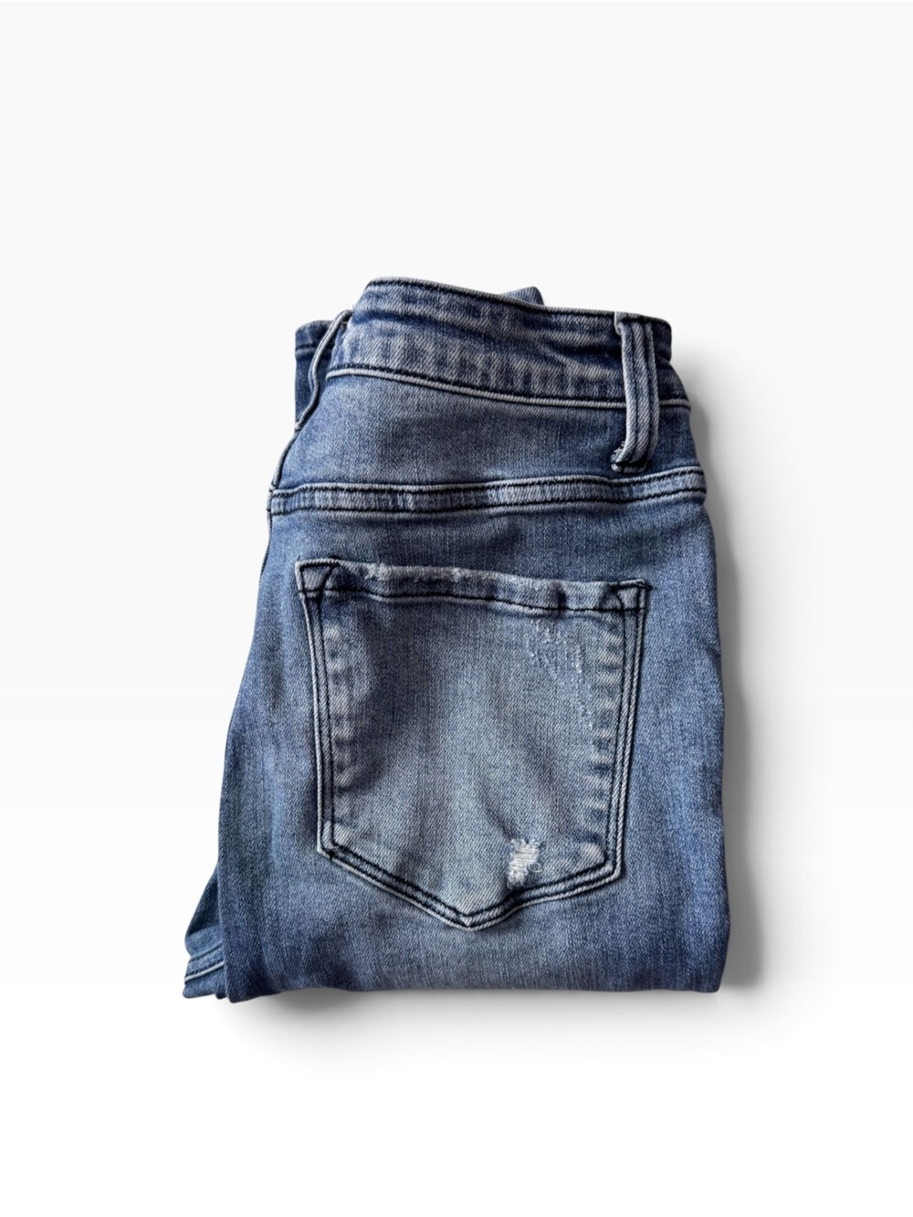 Flying Monkey Mid Rise Stretch Distressed Button Fly Skinny Jeans Medium Wash
